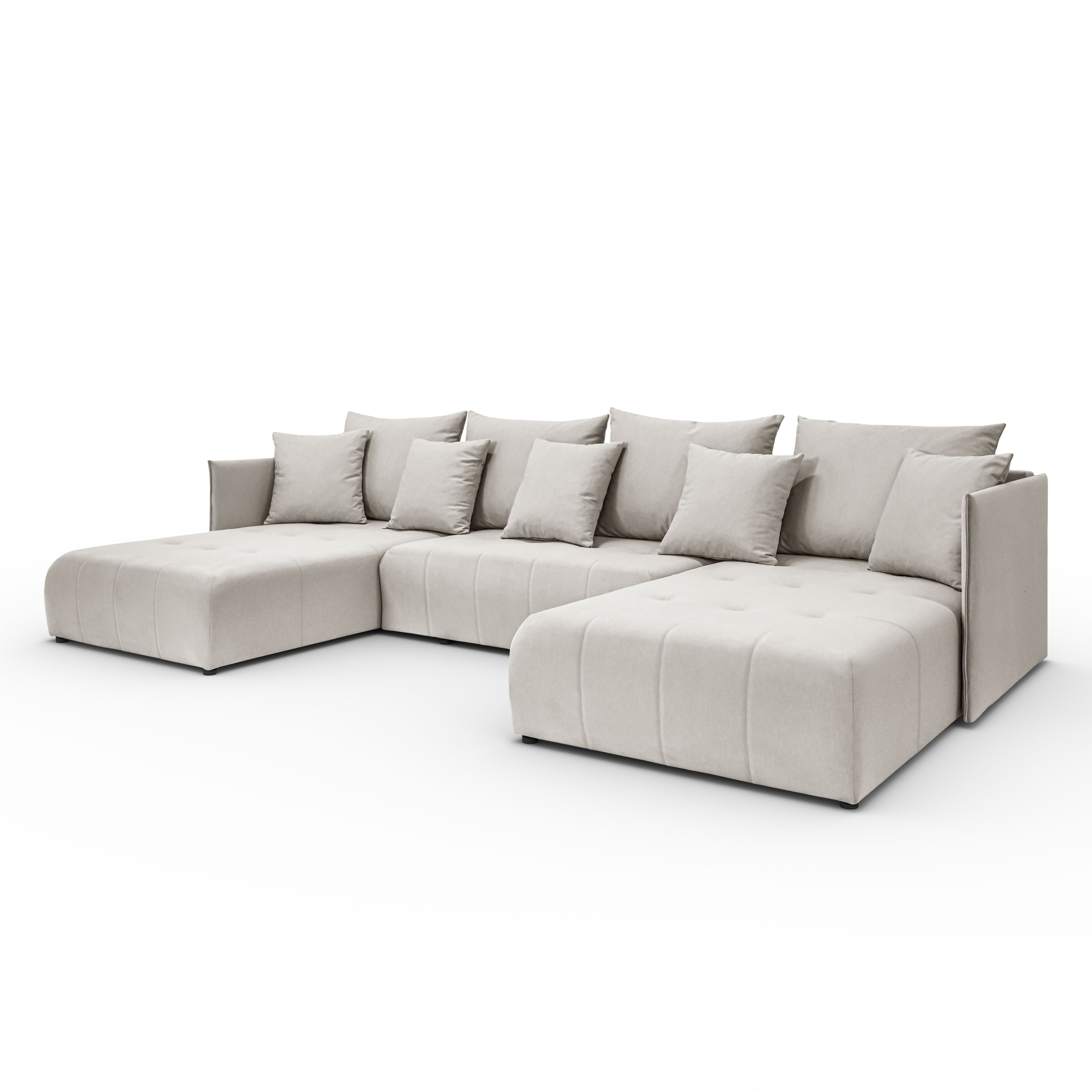 Narożnik, Sofa w kształcie litery U, Hannover U tkanina Castel Ecru