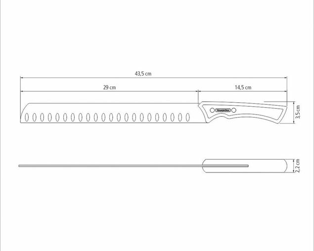 Tramontina Churrasco Black Collection FSC Certified Plain Edge Brisket Slicer - 12"