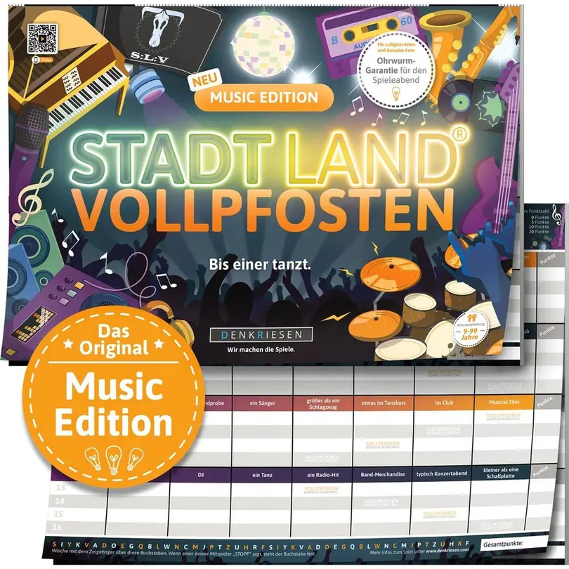 Familienspiel Stadt Land Vollpfosten Music Edition