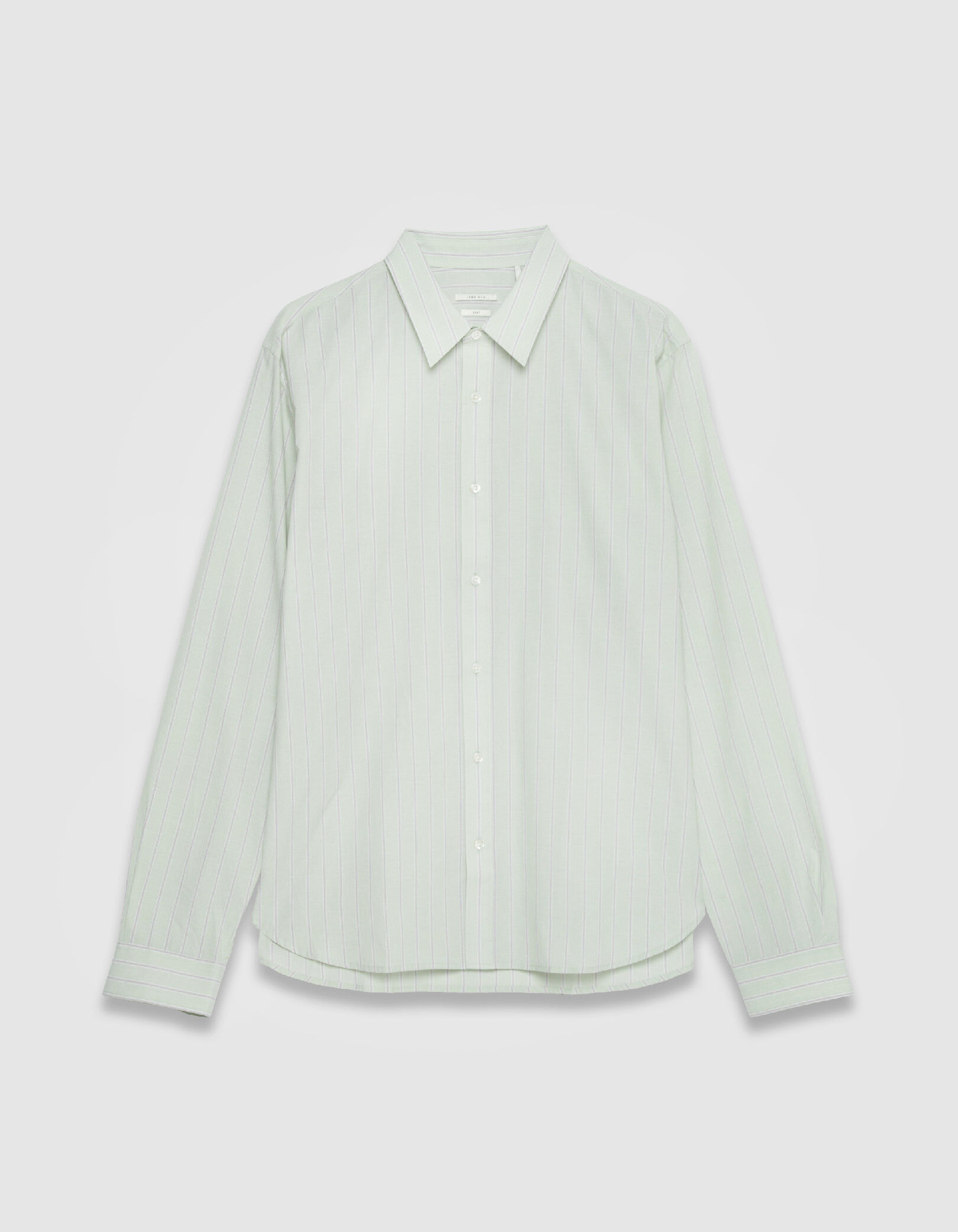 Chemise regular verte coton bio motif rayures Homme