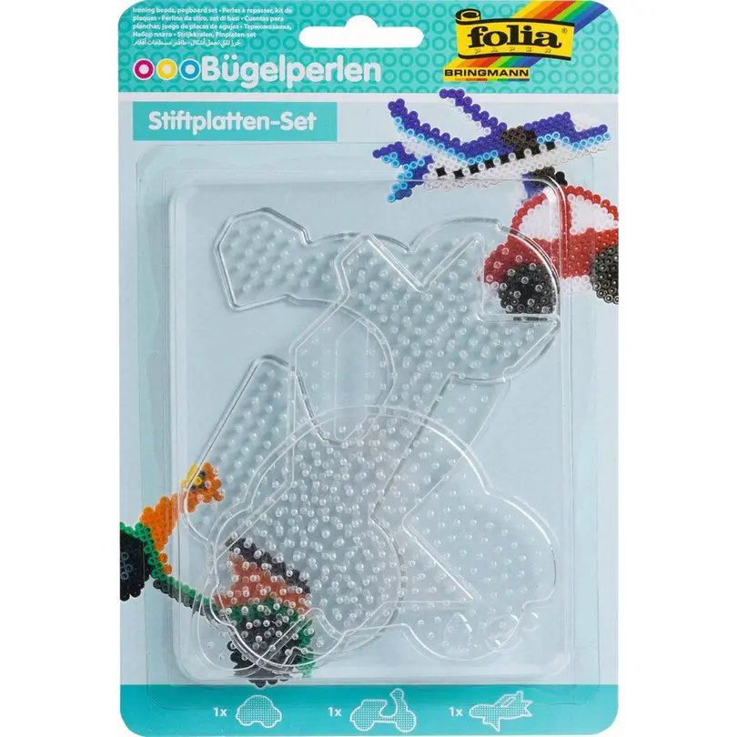 Spielset 3er-Set Bügelperlen Platten Stiftplatten-Set
