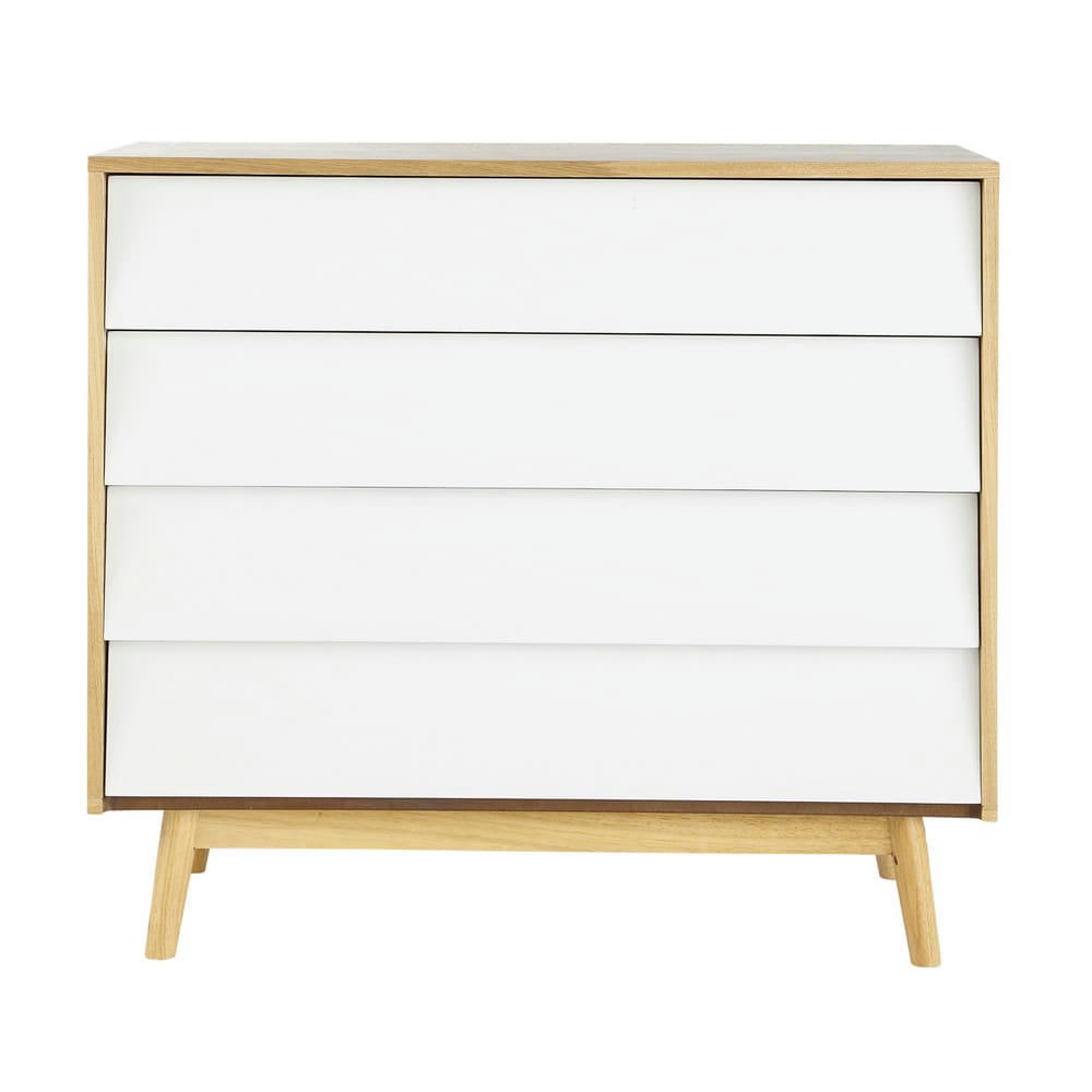 Fjord - Commode vintage 4 tiroirs blanche
