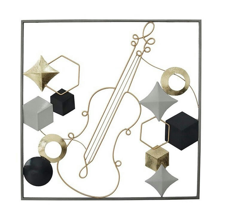 CASSIS - Décoration murale en métal violon en cadre 60x60x2