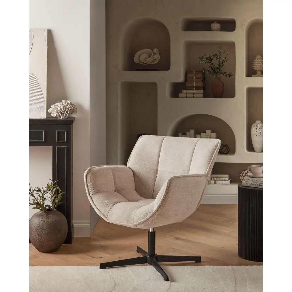 AUMA - Fauteuil - Beige - Polyester