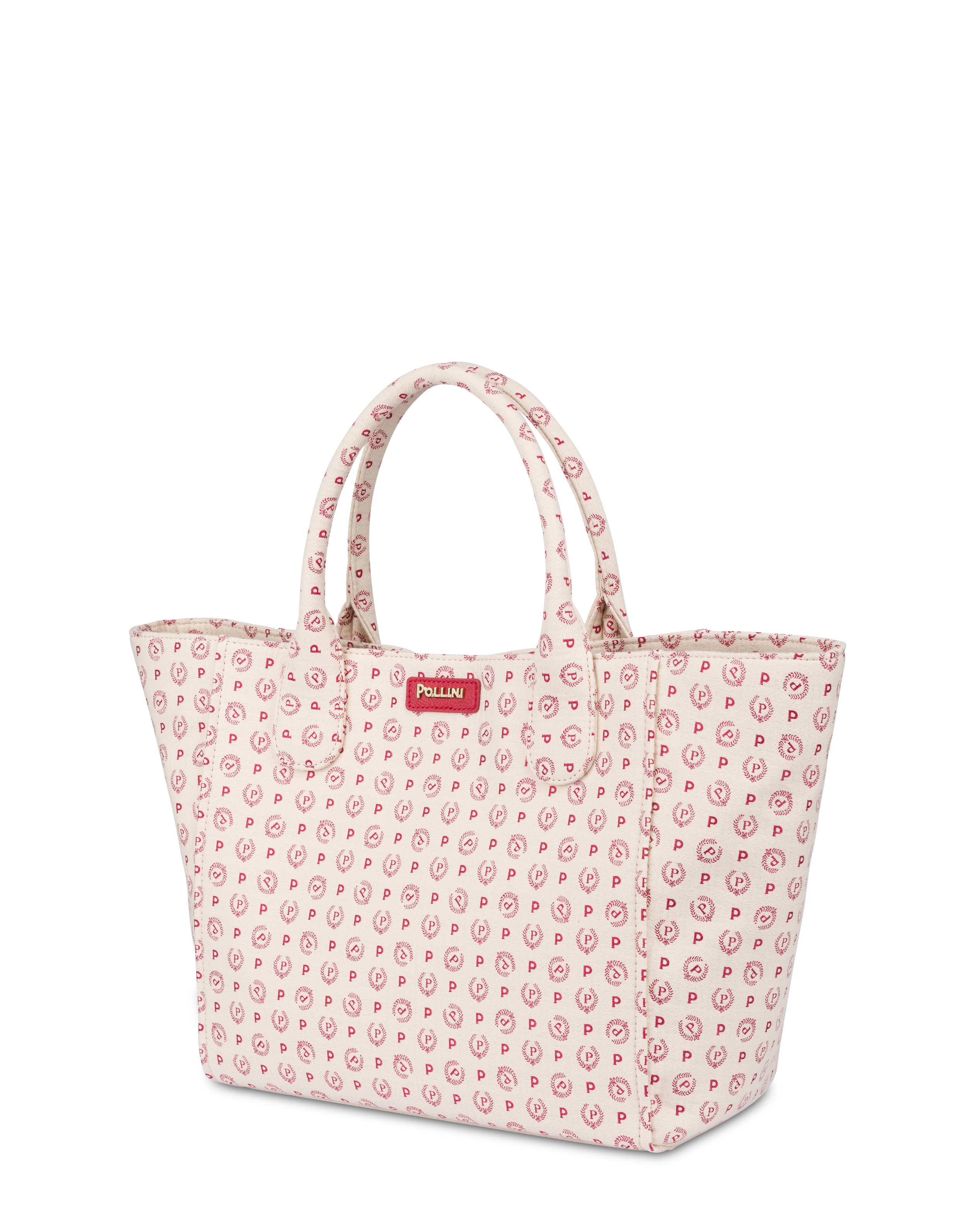 Borsa Tote Heritage Jacquard Medium Avorio/rosso/rosso