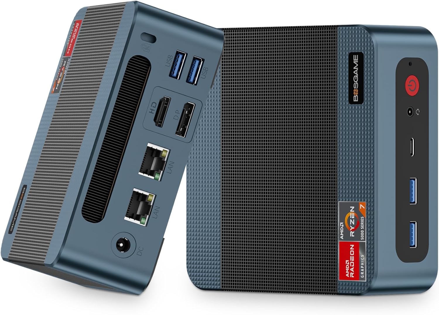 BOSGAME P3 Lite Gaming Mini PC with AMD Ryzen 7 6800H  32GB DDR5 RAM 1TB PCIe 4.0 NVMe SSD  Radeon 680M iGPU  Dual 2.5G LAN Win 11 Pro Desktop Computer with USB4/8K UHD/Wi-Fi 6E/BT 5.2