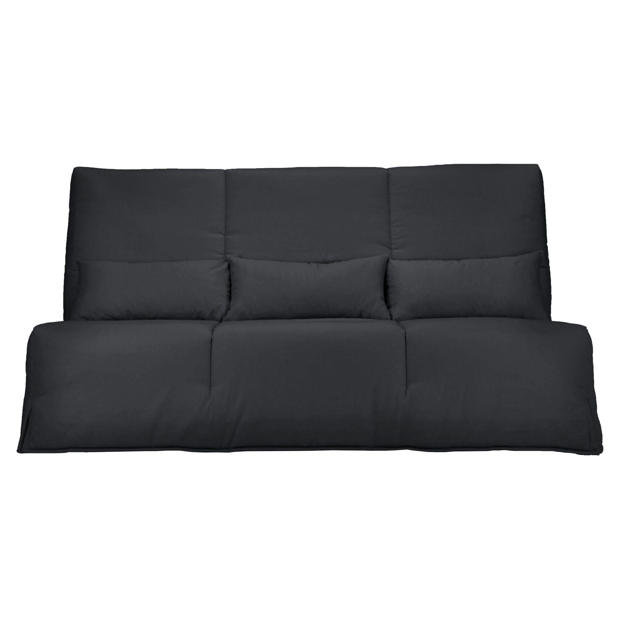 GAYA - Banquette clic-clac avec matelas latex anthracite 140 x 200 cm