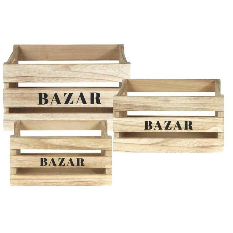 - Cagettes en bois bazar (lot de 3)