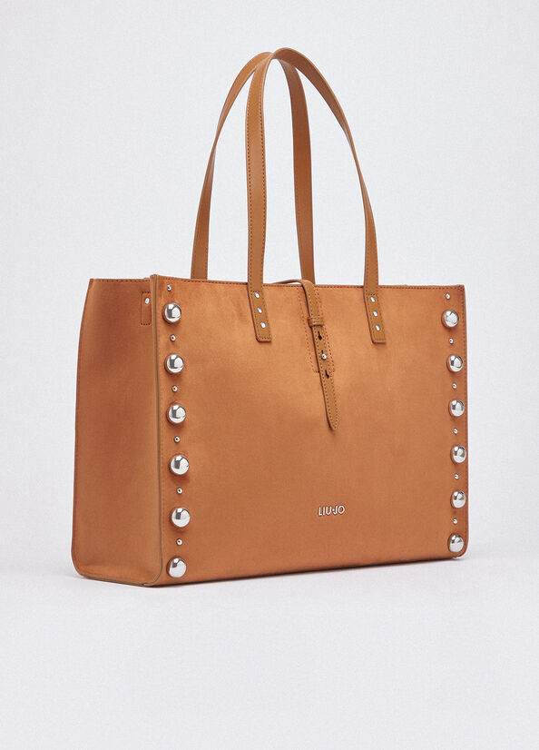 Tote bag grande con borchie