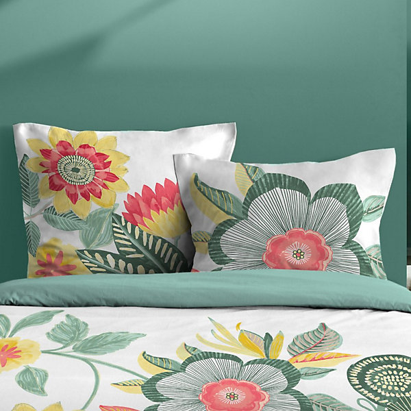 Housse de couette 240x220 finition rabat   2 taies coton 57 fils
