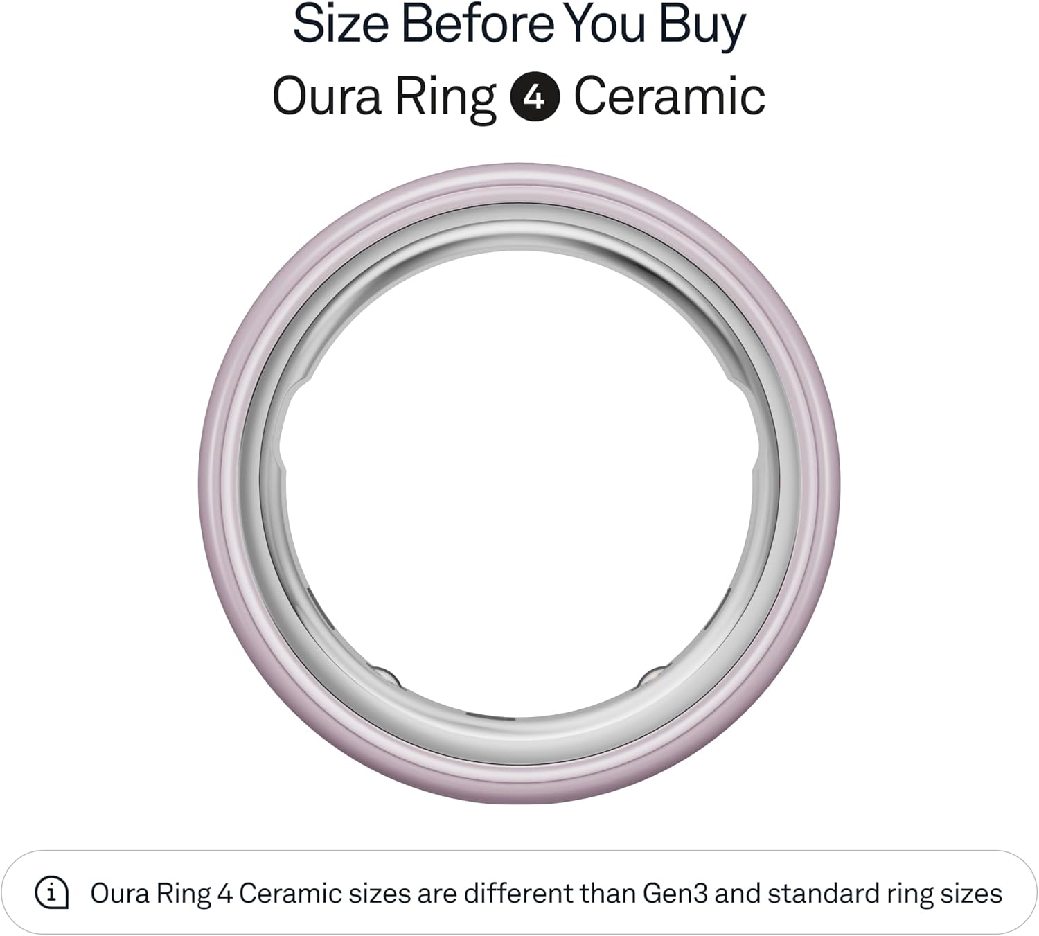 Oura Ring 4 Ceramic Petal - Size 8 - Size Before You Buy