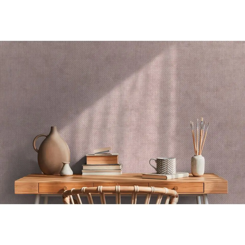 A.S. Cr&eacute;ation behang effen roze, goud en metallic - 53 cm x 10.05 m