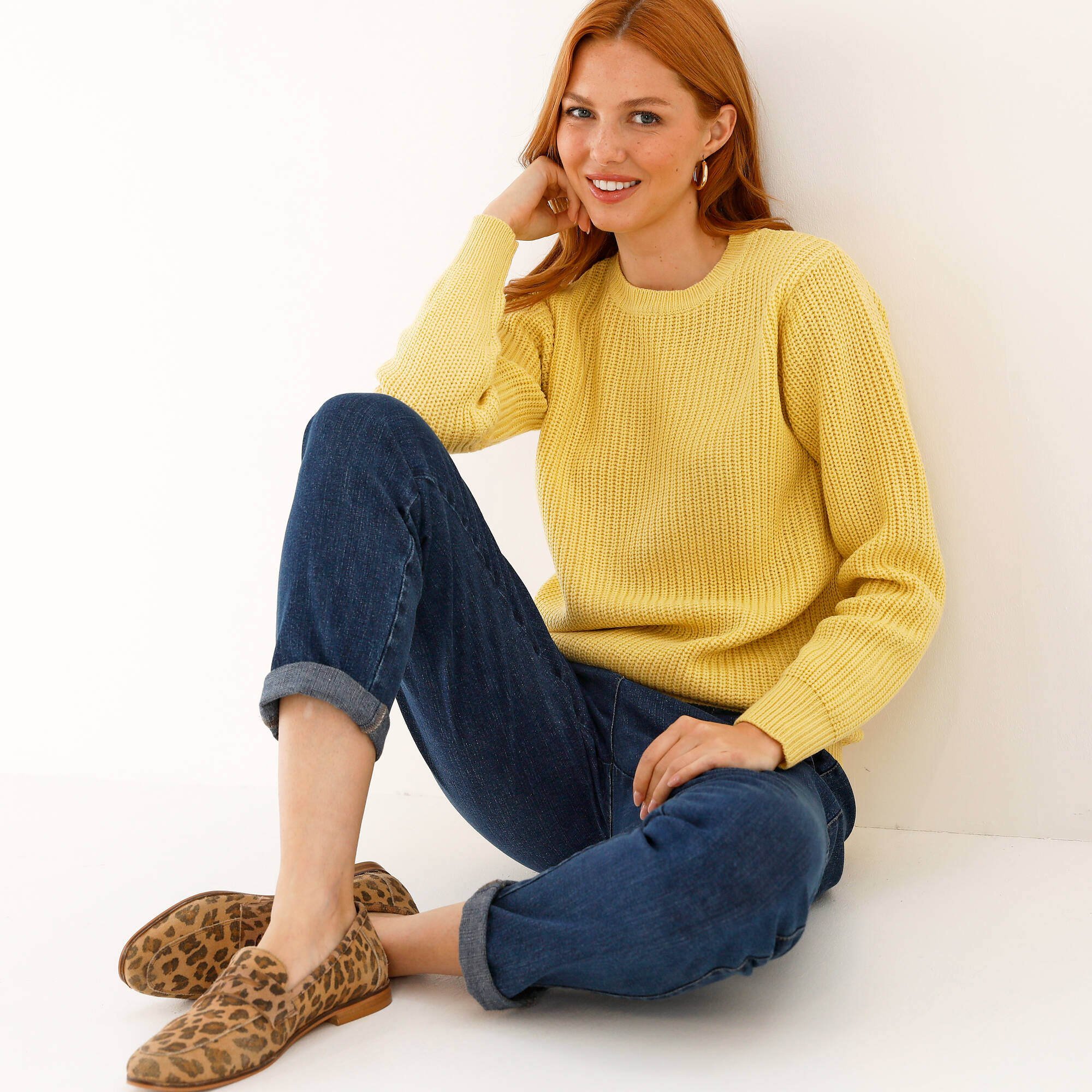Pull col rond maille anglaise