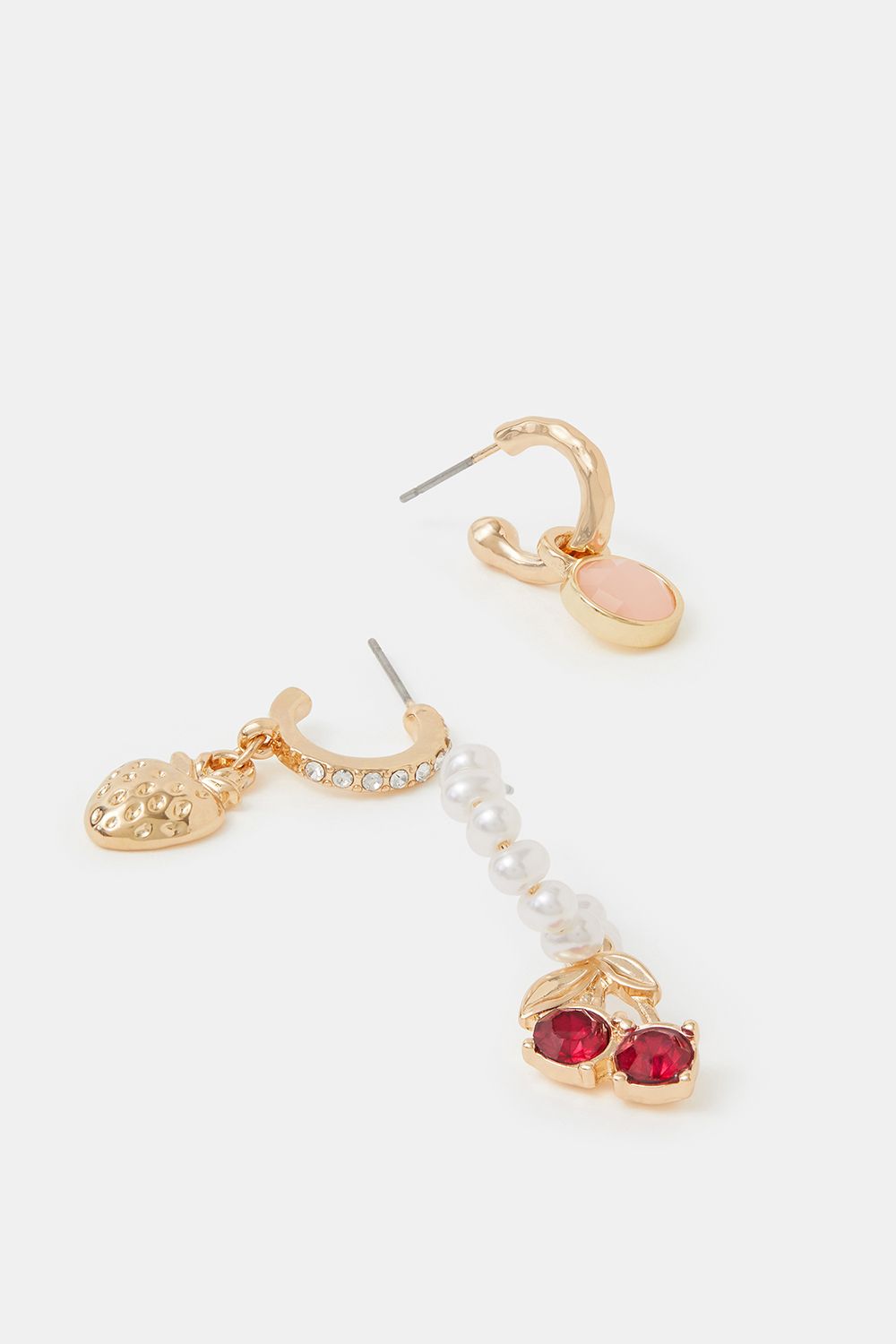 Accessorize 3-Pack Cherry Pearl Hoop Earrings
