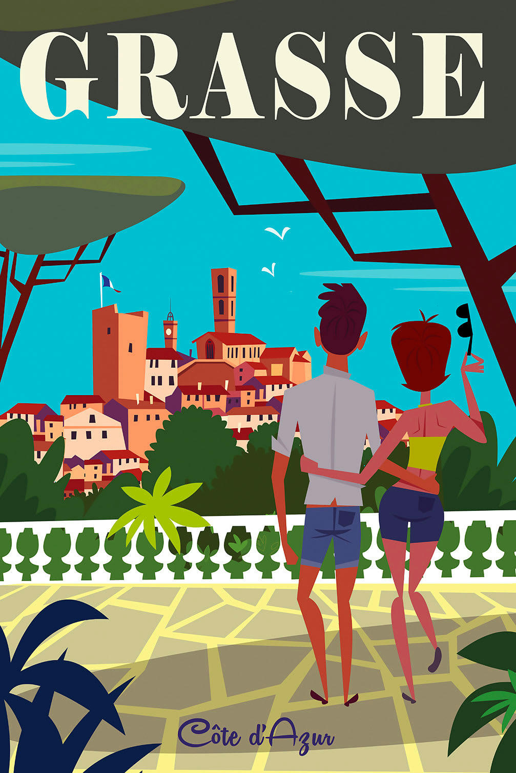 - Tableau voyage à grasse imprimé sur toile 40x60cm