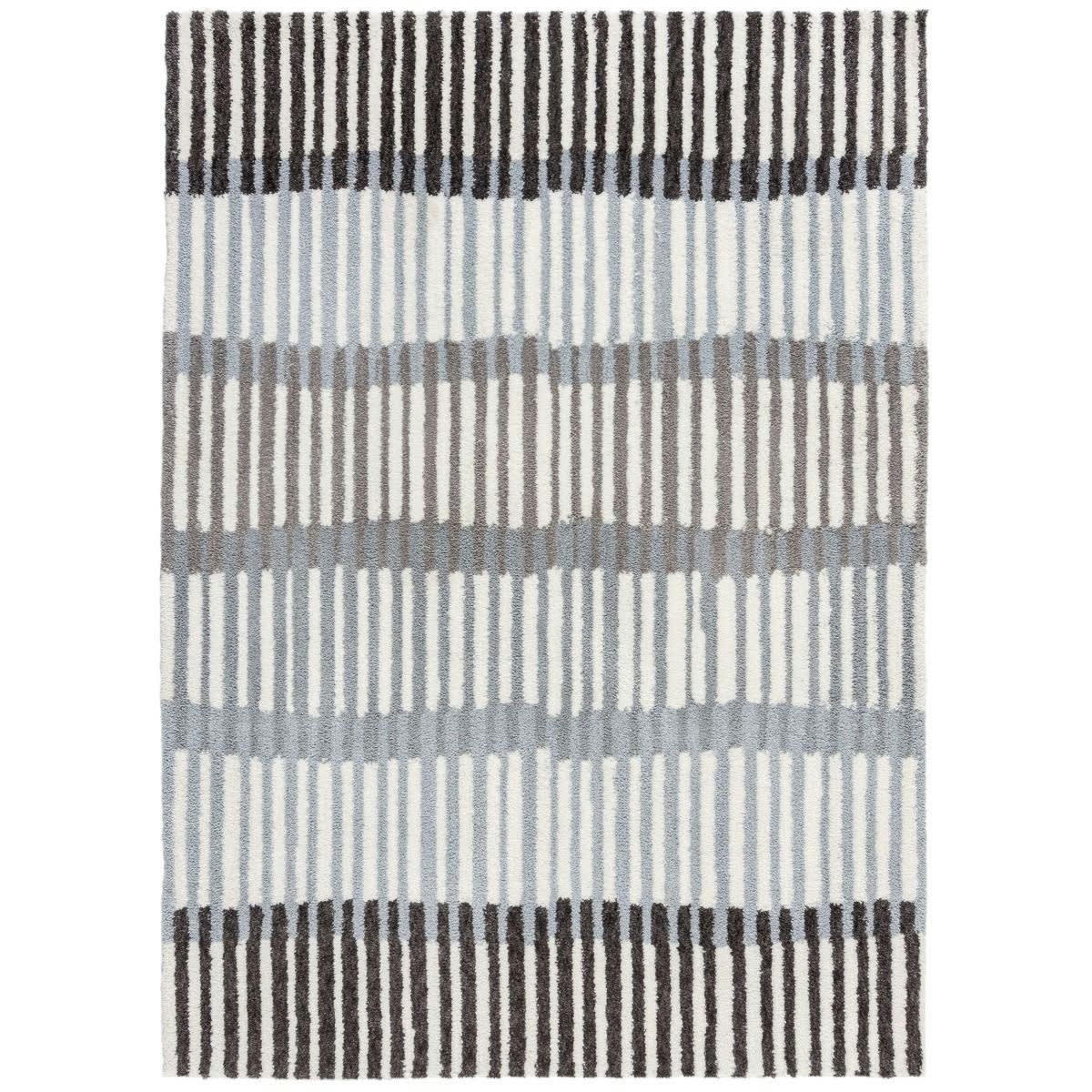 STRIA - Tapis de salon moderne en Polyester Gris 120x170 cm