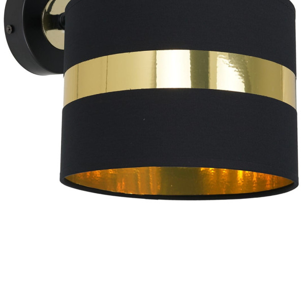 Kinkiet czarno-złoty PALMIRA 1xE27x60W wym:18x15x23cm IP20 Milagro