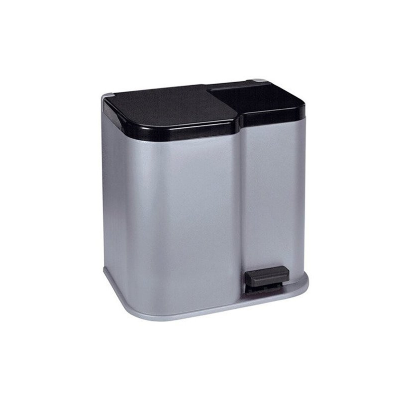 Poubelle à pédale Duo argentée 15 L   6 L CURVER