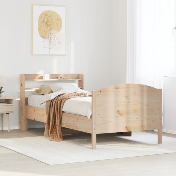 Łóżko Drewniane Rama Łóżka Sofa Brązowe Do Sypialni Pokoju 75x190 cm
