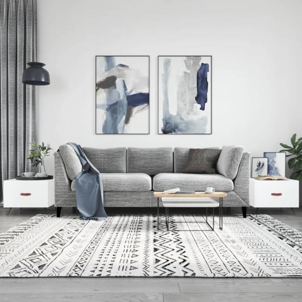 Stolik Kawowy Ława Stół Biały 50x50x40 Szuflady Do Salonu Do Pokoju
