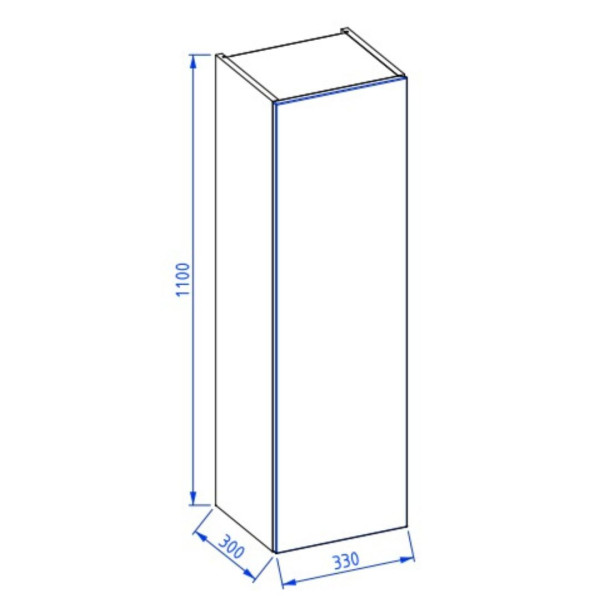 Szafka łazienkowa UNIQ 33 cm jasno szara półmat wisząca