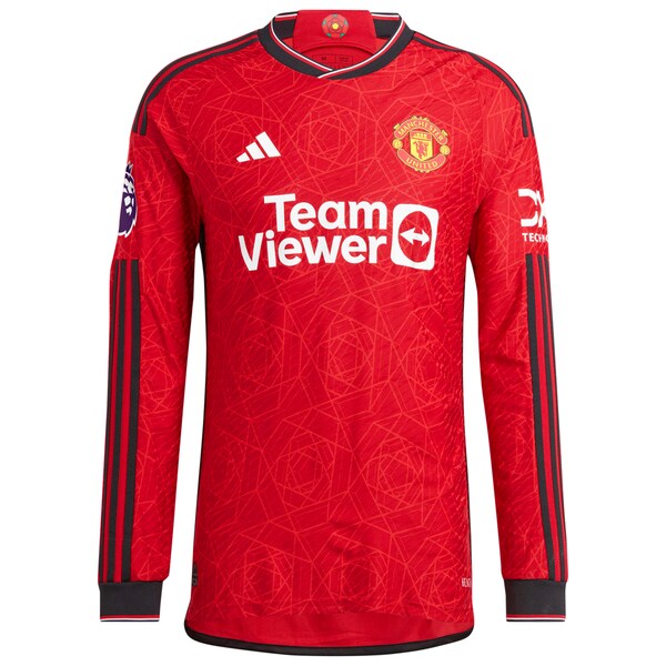 Shola Shoretire Manchester United adidas Long Sleeve Authentic Player Jersey – Red