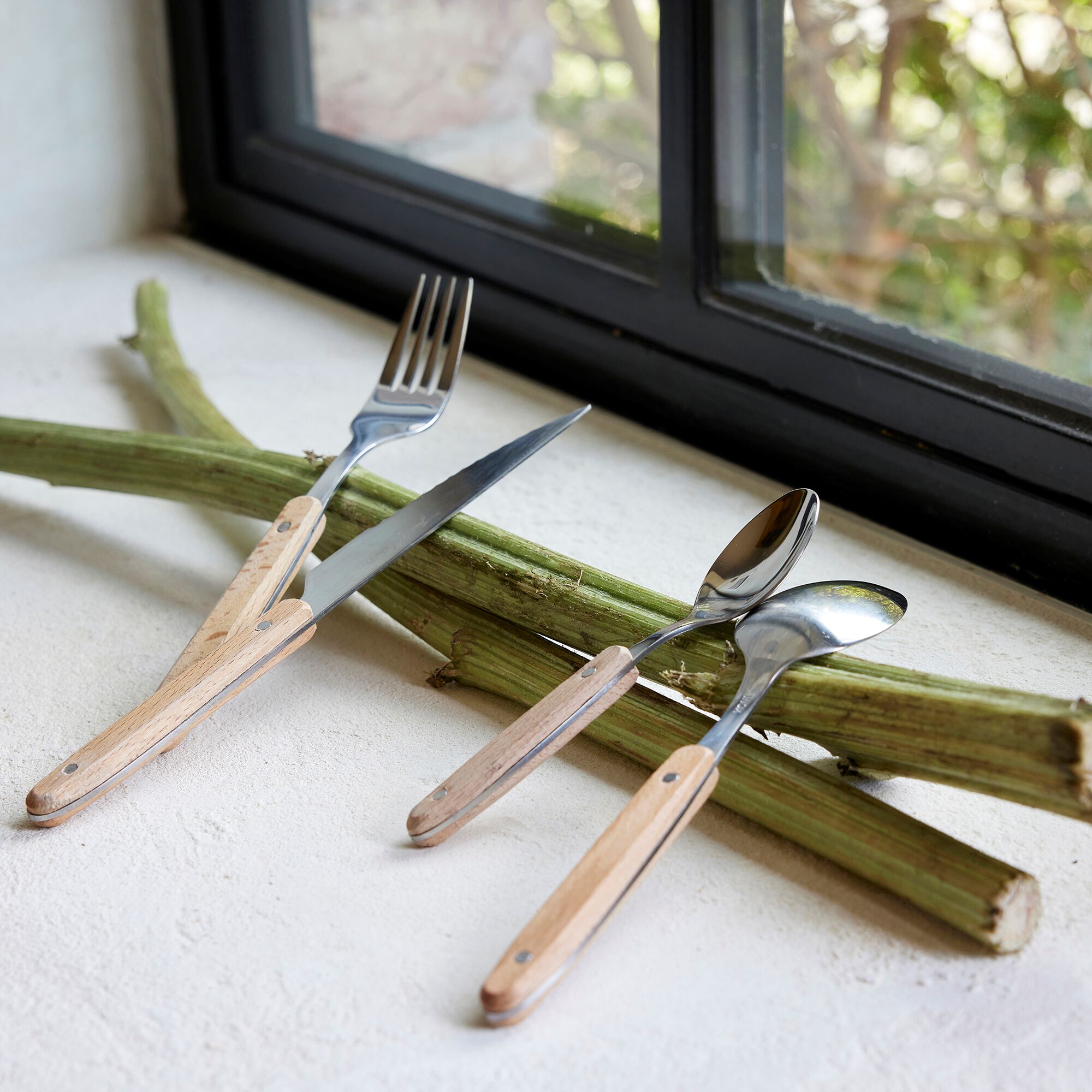 ROODY - Couteau en inox et manche en bois de hêtre - naturel