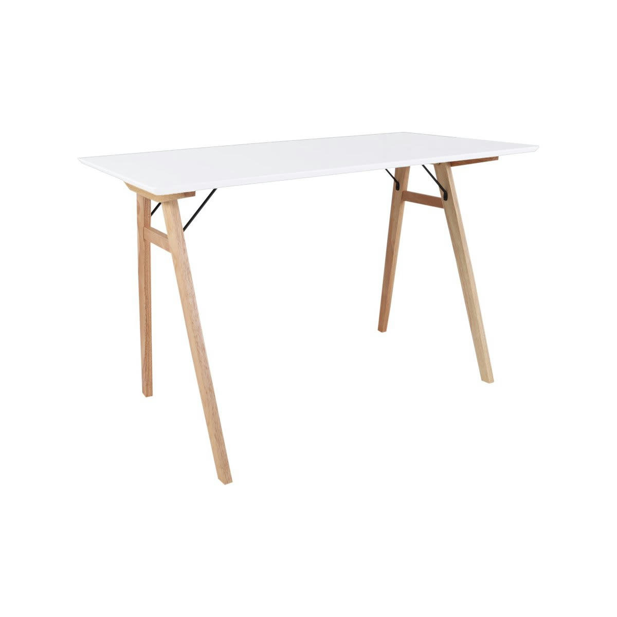POUQ - Bureau scandinave en bois 120cm blanc