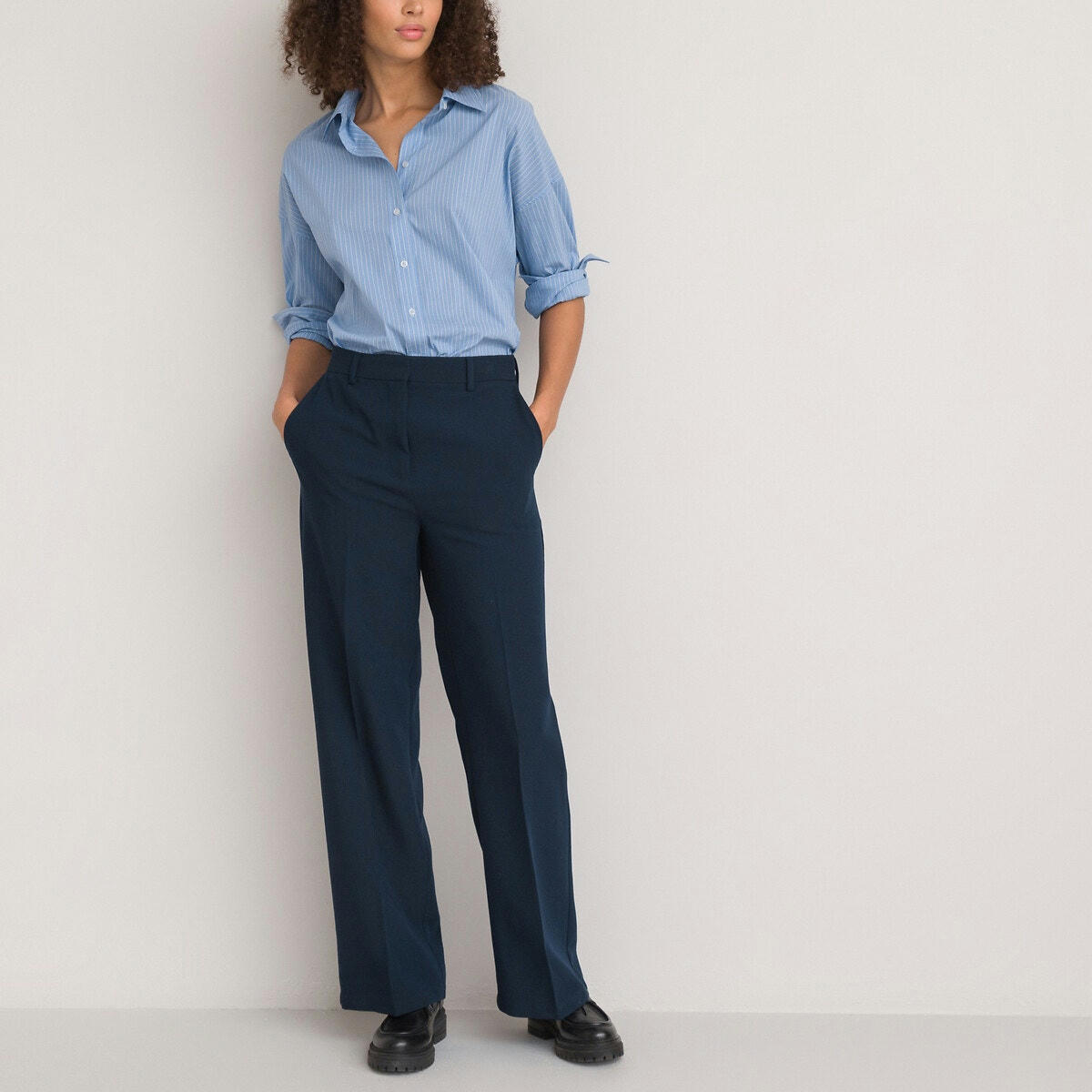 Pantalon large en polyviscose