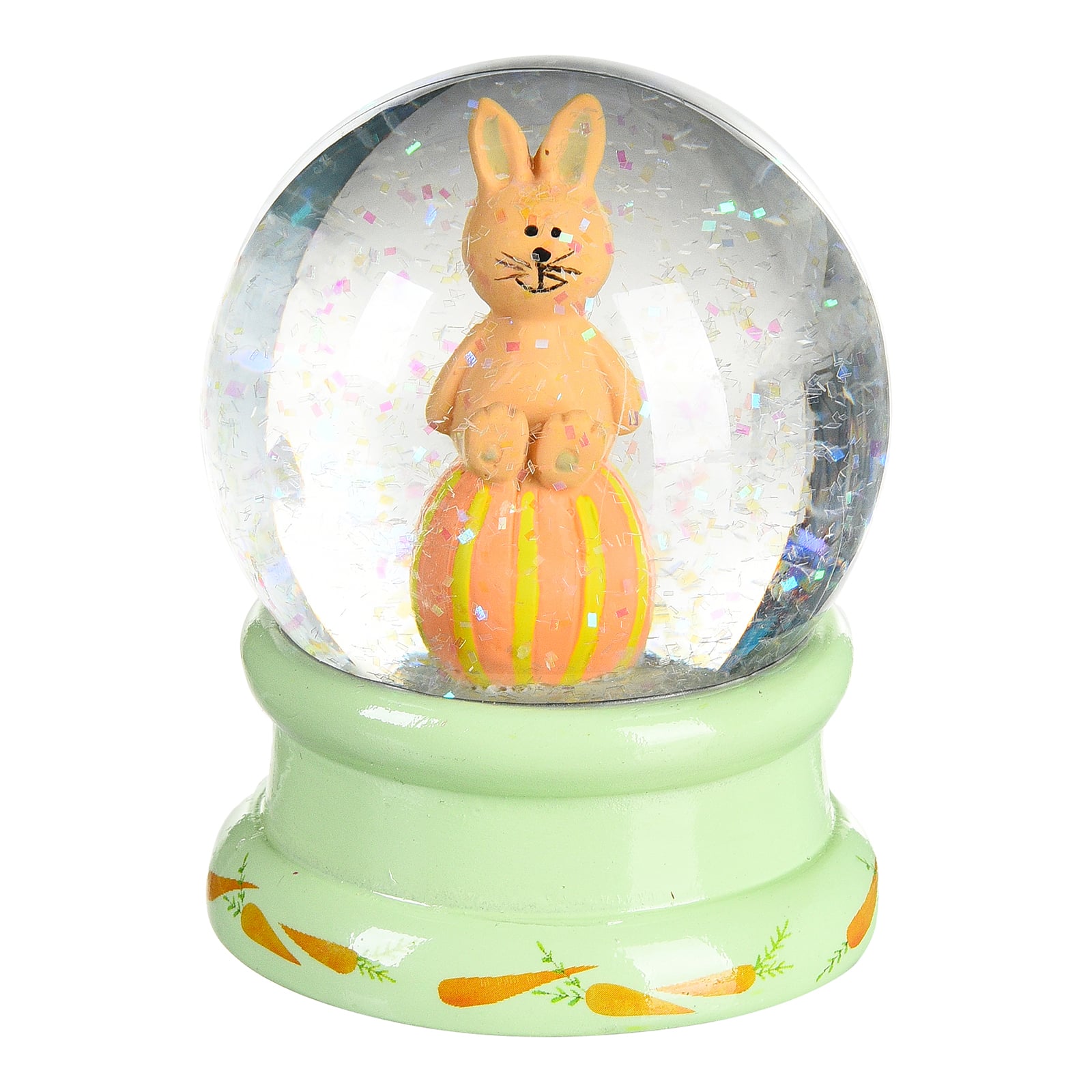 Deko-Schneekugel Hase Rübe Bunt, ⌀ 6 cm, H 90 mm