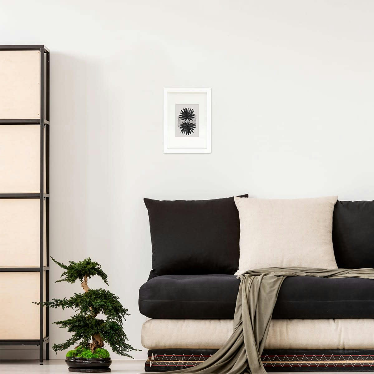 MILAN - Cadre photo épais blanc 20x30 cm avec passe-partout résine recyclée