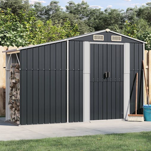 NNEVL Garden Shed Anthracite 277x93x179 cm Galvanised Steel