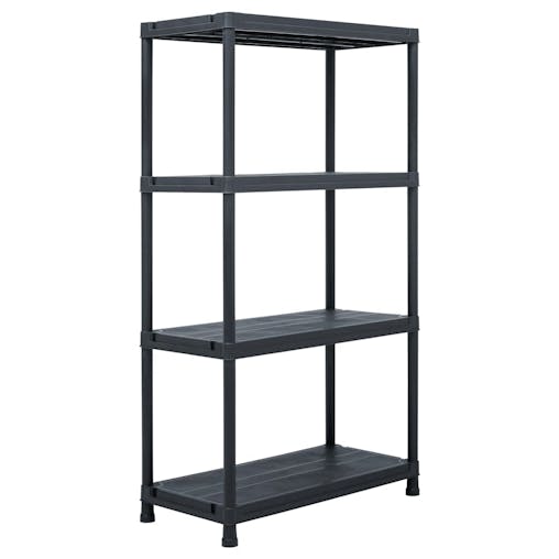 NNEVL Storage Shelf Racks 2 pcs Black 60x30x138 cm Plastic