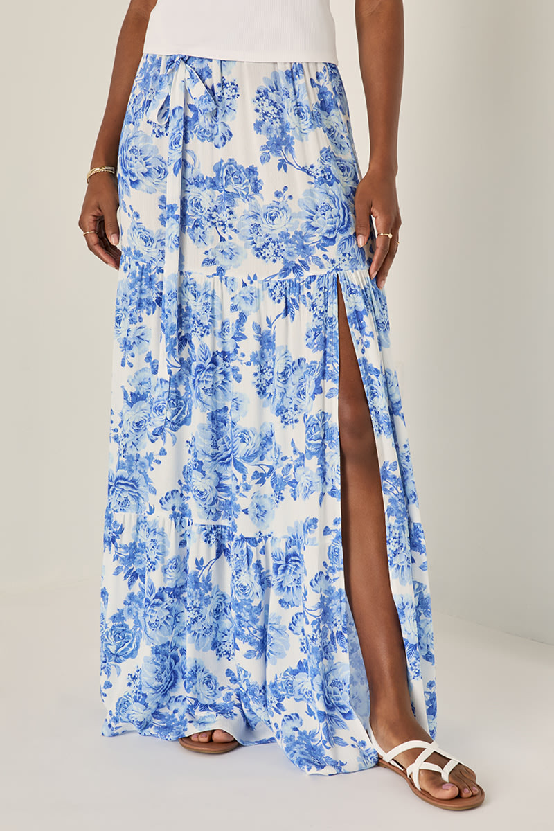 Gia Floral Tiered Maxi Skirt
