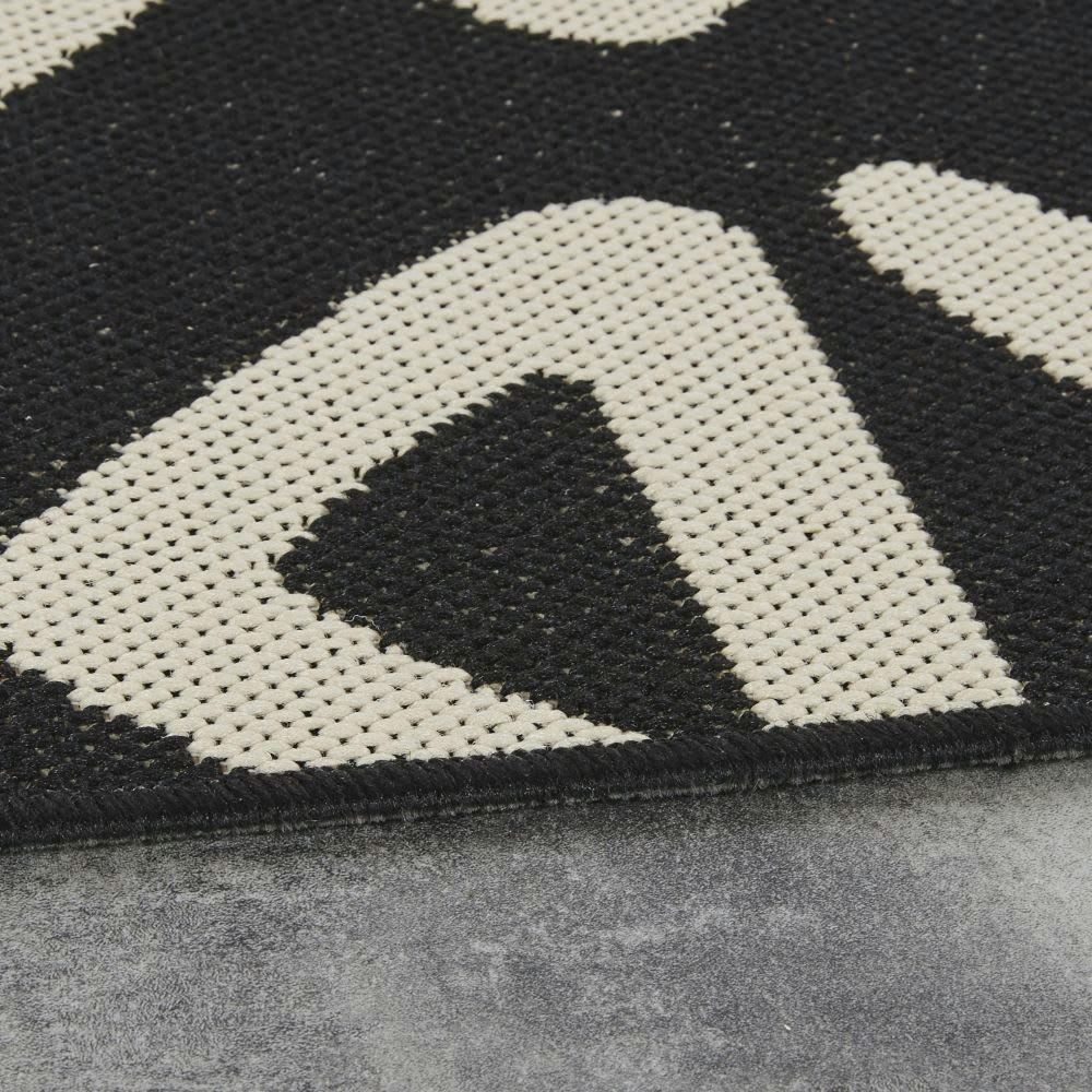 MANZI - Tapis en polypropylène noir et gris 160x230