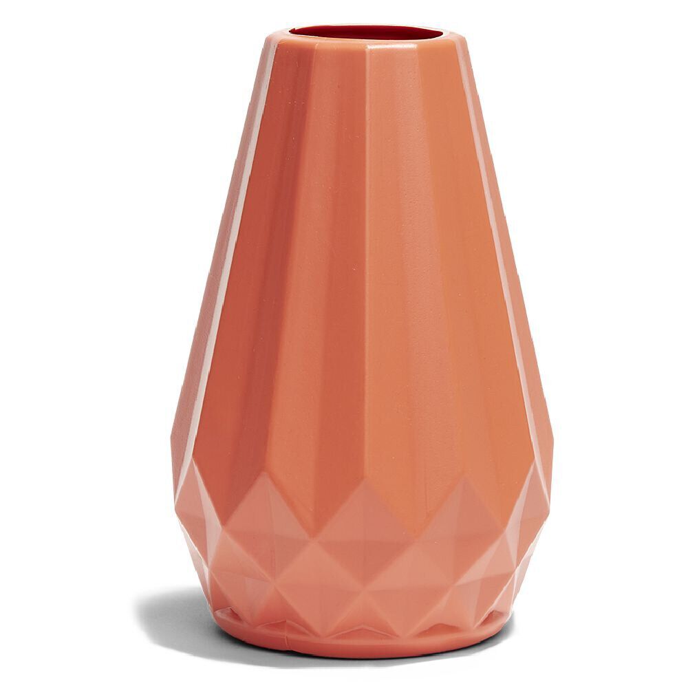Vase plastique effet origami 7x4,5xH15cm - 4 coloris