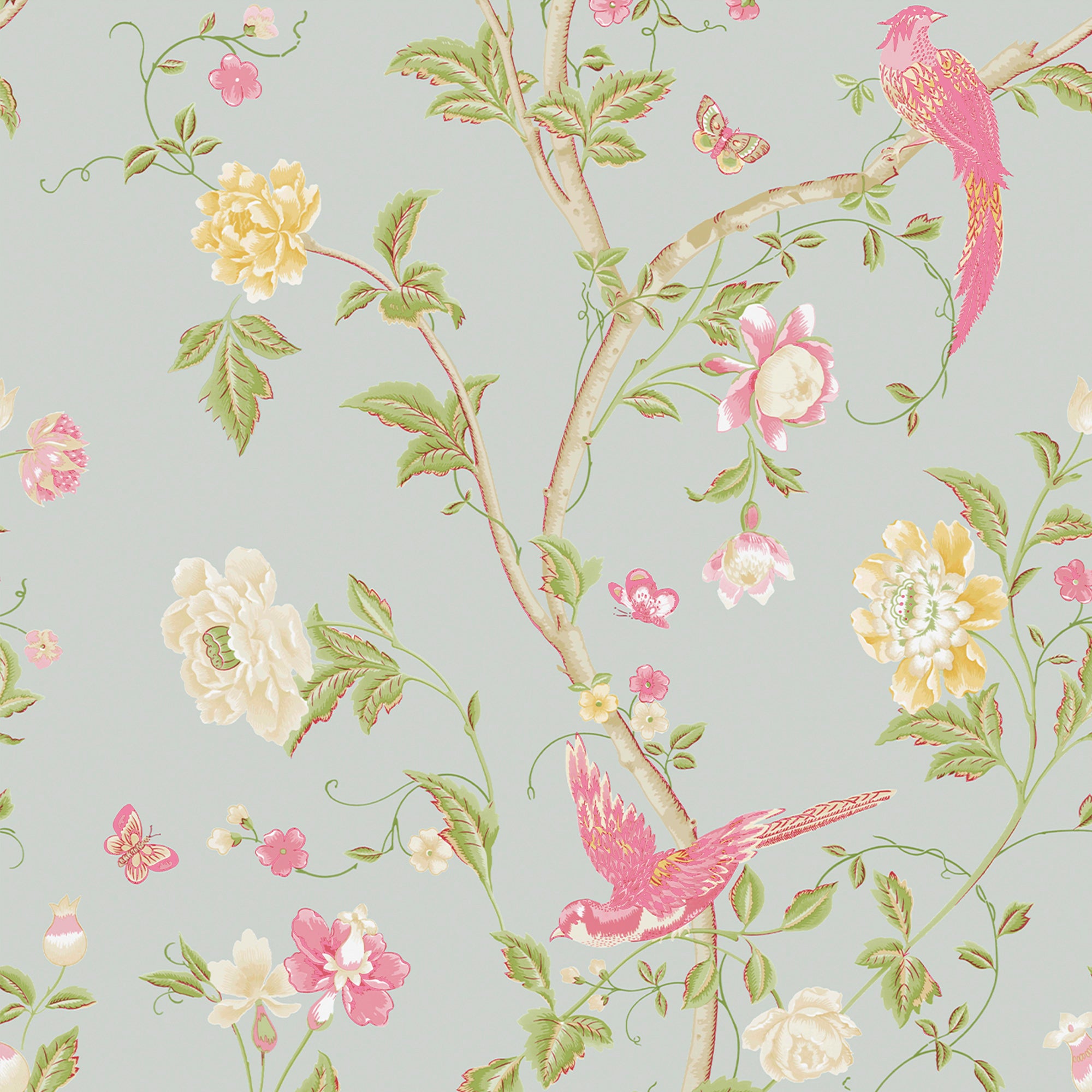 Laura Ashley Vliesbehang - Summer Palace Duck Egg - 10mx52cm
