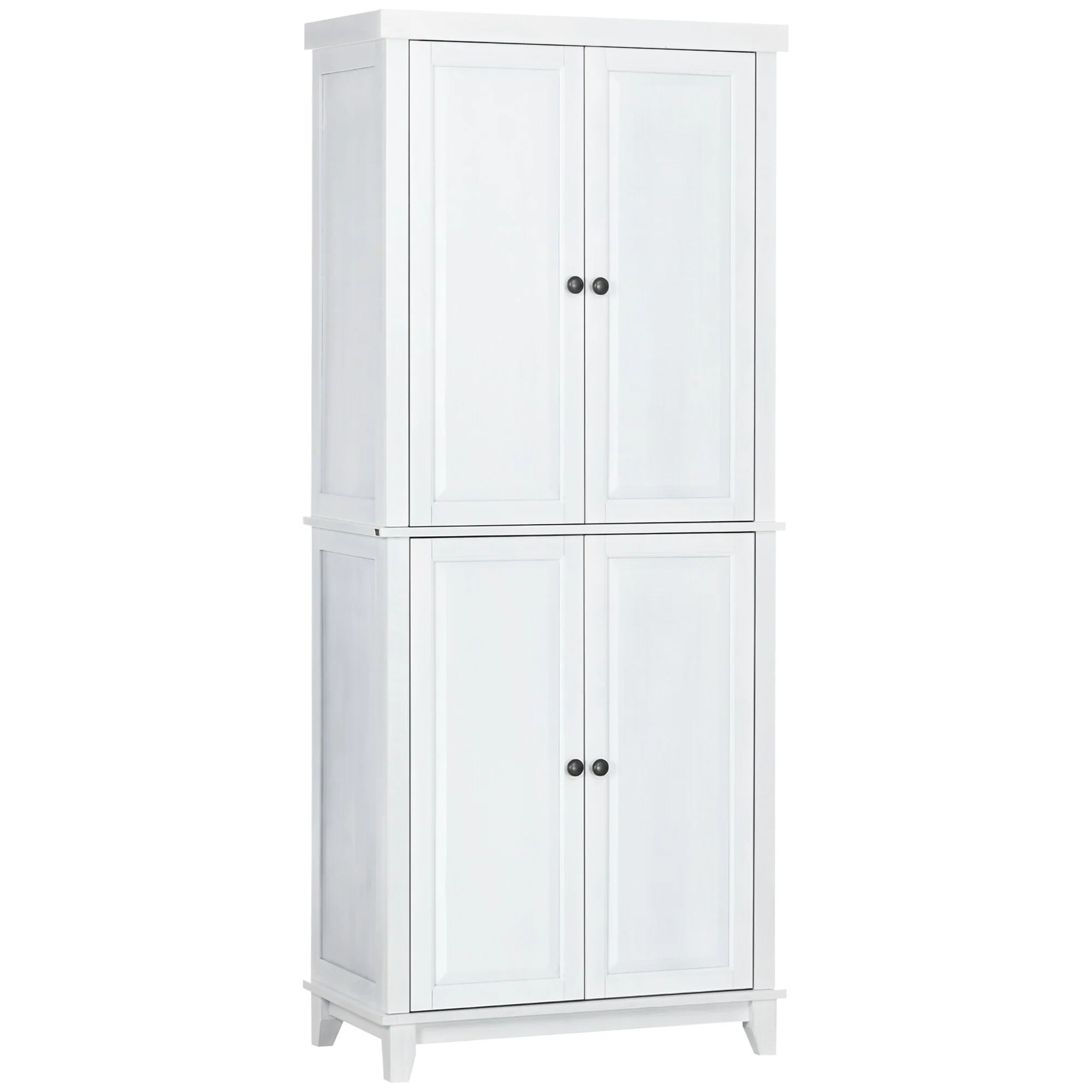 HOMCOM 72.5 Pinewood Large Kitchen Pantry Storage Cabinet, Freestanding Cabinets with Shelf Adjustability, Soft-Close Mechanism