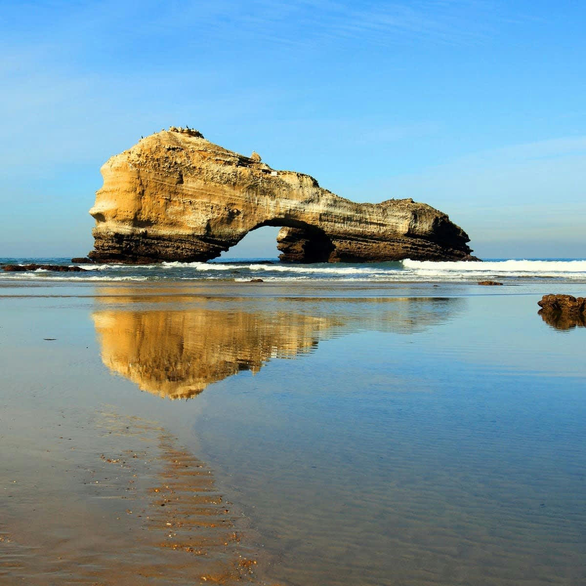 PLAGE - Tableau sur toile Rocher Miramar 90x90 cm