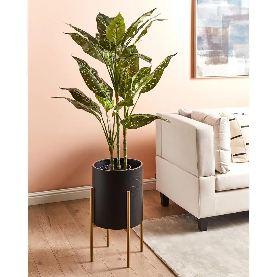 SEROTINA - Bloempot - Zwart - 32 x 32 x 58 cm - Metaal