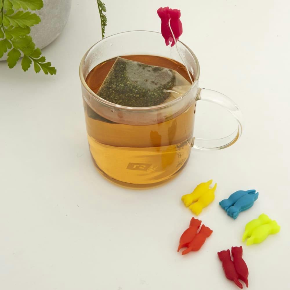 - Set de 8 marqueurs de verres chats silicone multicolore