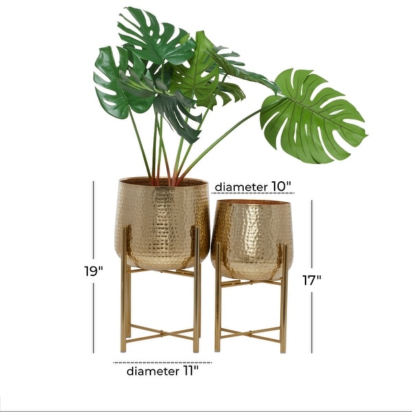 CosmoLiving by Cosmopolitan Metal Transitional Planter (Set of 2) - S/2 19", 17"H