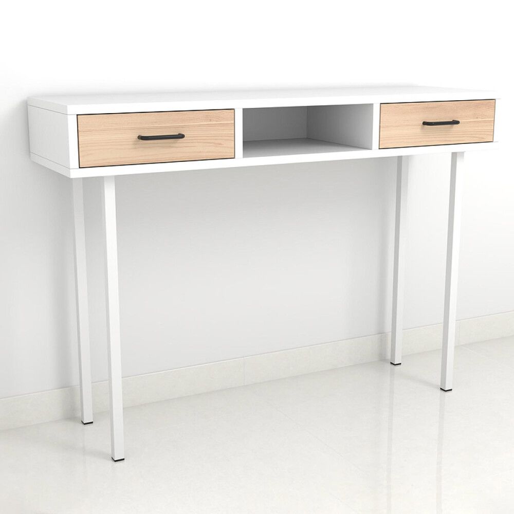 MØBELBEN REI STÅL 25X25X800MM HVIT