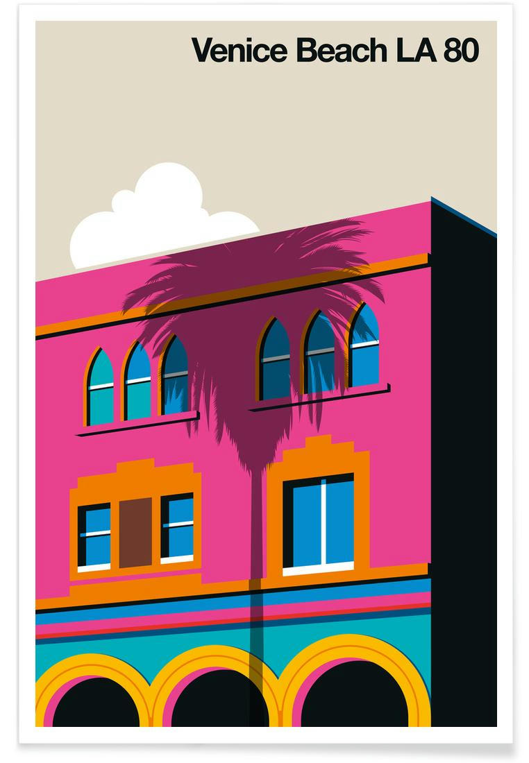 VENICE LA 80 - Affiche multicolore & rose