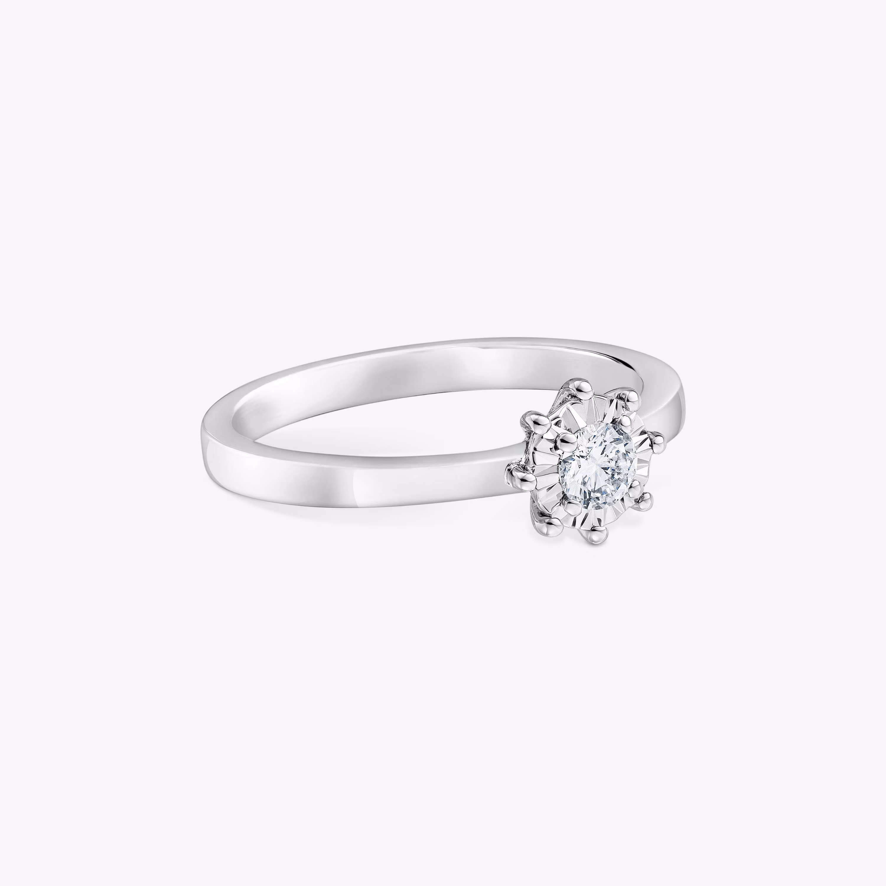 Anillo rosetón pequeño de oro blanco y diamantes 0.15ct Les Classiques