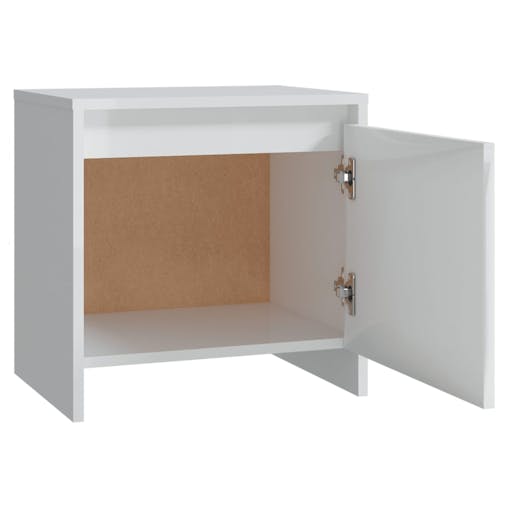 NNEVL Bedside Cabinet High Gloss White 45x34x44.5 cm Chipboard