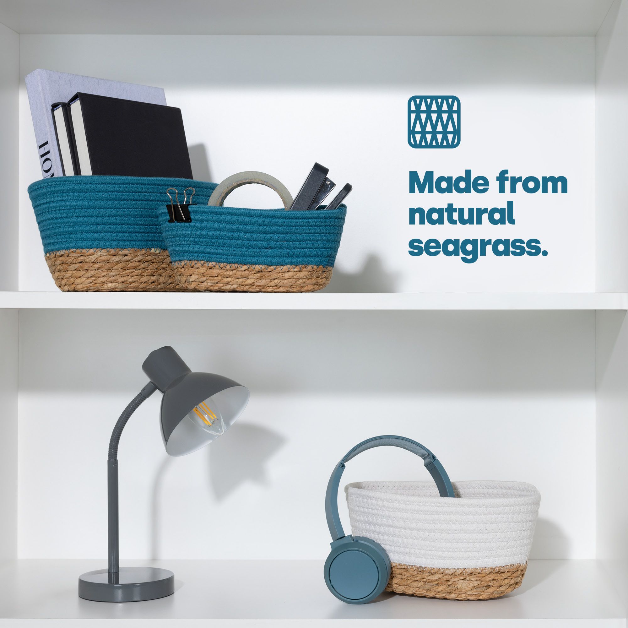 LIVIVO TULLA Seagrass Baskets, Set of 3