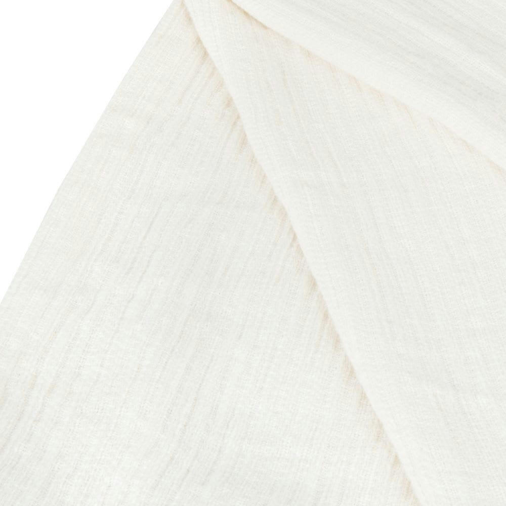 NEO - Plaid en coton avec pompons blanc 130x170