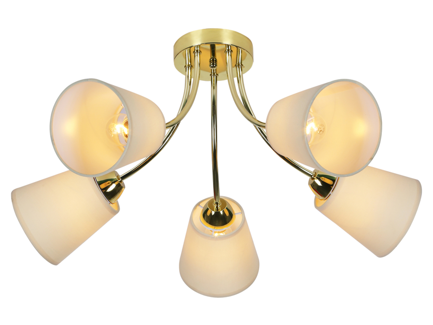 Lampa sufitowa Camila 5-punktowa stalowa złota