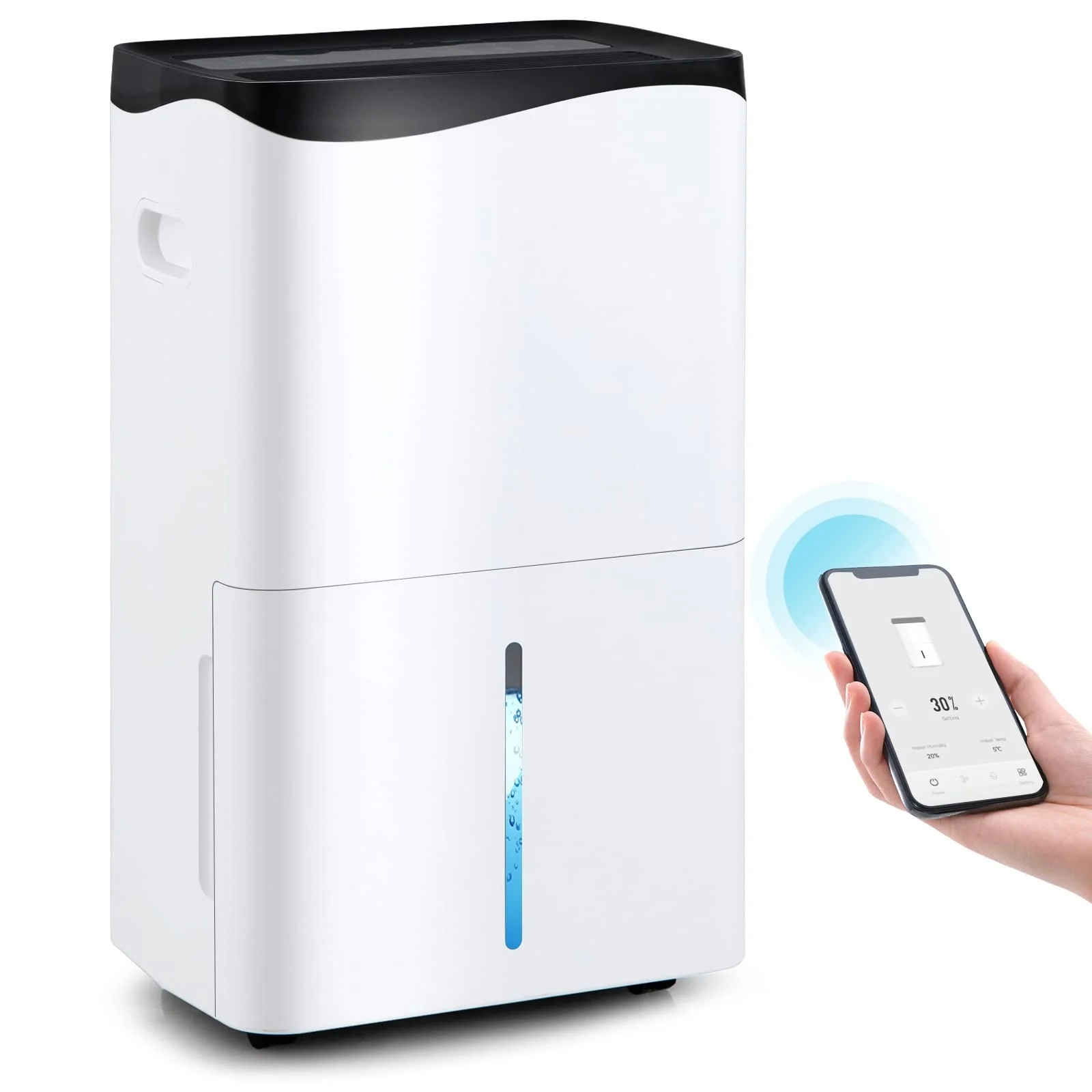 100 Pint Dehumidifier Rooms up to 5500 Sq. Ft with Smart App  Alexa Voice Control
